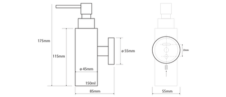 X-STEEL dozownik mydła 150ml, stal nierdzewna mat