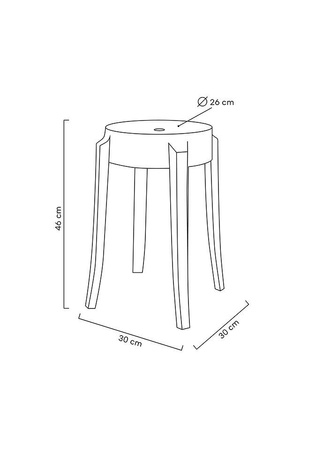 Stołek CHARLES 46 transparentny - poliwęglan