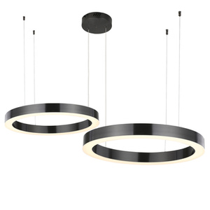 Lampa wisząca CIRCLE 2 40+60 cm - LED, ring tytan szczotkowany na 1 podsufitce