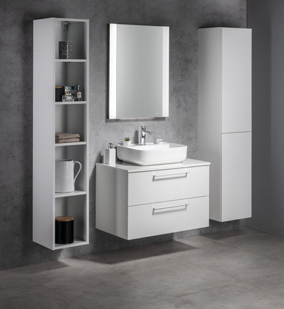 ESPACE słupek wysoki, 35x172x32cm, 2 drzwiczki, lewy/prawy, biała połysk