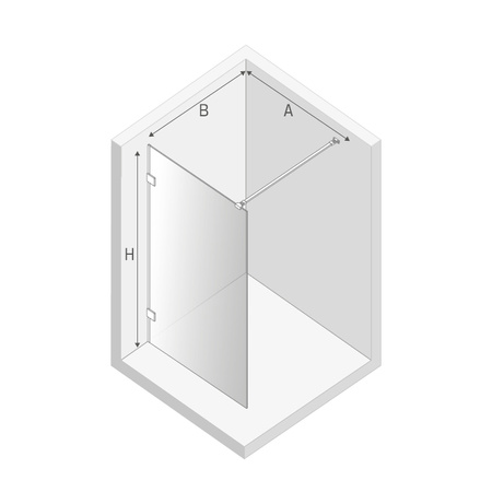 Kabina prysznicowa OXIA NICKEL BRUSHED walk-in 50x200 szkło czyste 8mm Active Shield 2.0