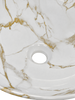 Vitruvit River ceramiczna umywalka nablatowa owalna 40,5 x 36,5 cm Calacatta Oro Marble (wyprzedaż ekspozycyjna)