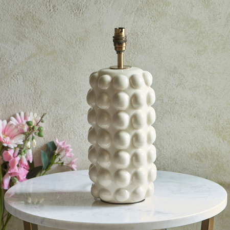 Bobble Table Lamp Base White Crackle Glaze