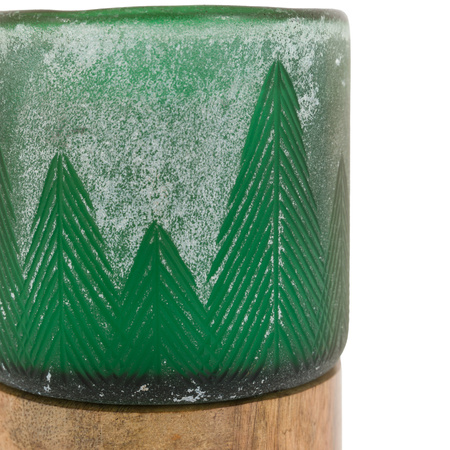 Forest Glass Candle Jar Green 85x85x130mm