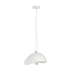 Lampa wisząca STONE 30 cm - biała lampa w stylu japandi