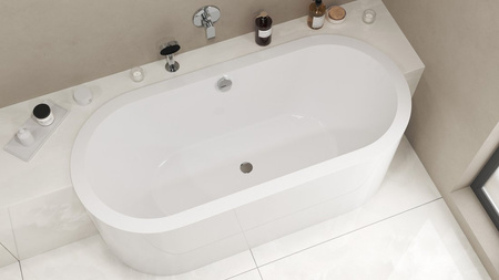 VIVA C MONOLITH owalna półwpuszczana wanna 170x75x60cm, biały