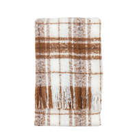 Check Faux Mohair Throw Tan 1300x1800mm