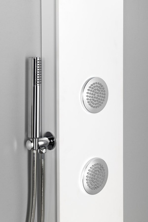 SPIRIT ROUND panel prysznicowy z baterią termostatyczną 250x1550mm, biały