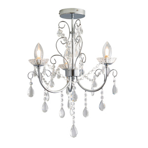 Lampa sufitowa Tabitha – chrom / kryształ, 46 × 46 × 54,5 cm