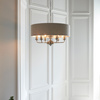 Highclere 6 Pendant Light Chrome & Natural