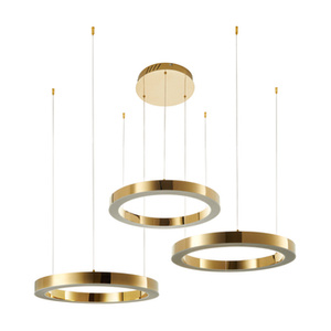 Lampa wisząca CIRCLE 3 60+60+60 cm - LED, ring złoty połysk na 1 podsufitce