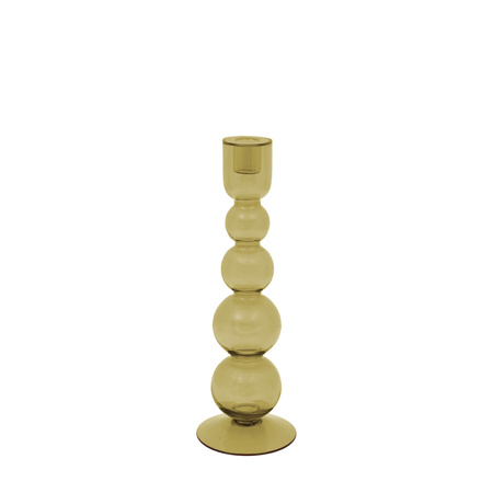 Villena Glass Taper Candlestick Olive 300mm