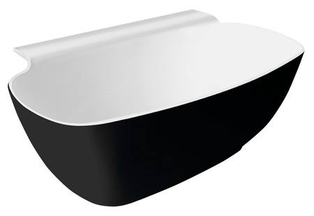 NIGRA wanna wolnostojąca, kompozyt,158x80x45cm, czarna/biała