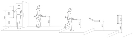 HANDICAP poręcz 300mm, czarny