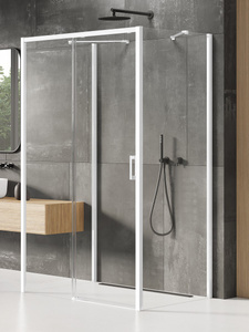 NZ2 Kabina prysznicowa PRIME WHITE 1D prostokątna przyścienna L 100x75x200 szkło czyste 6mm Active Shield 2.0