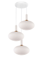 POTRÓJNA LAMPA WISZĄCA LOFT BIAŁA FLORI W3-RD