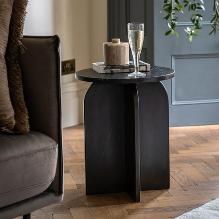 Amalfi Side Table Black 400x400x500mm