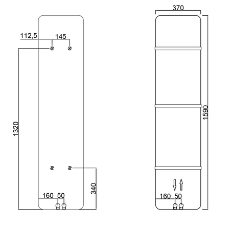 TABELLA grzejnik 370x1590 mm, biały mat