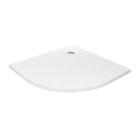Brodzik NEX konglomeratowy półokrągy R55 90x90x3,5 biały, gł.2cm, fi 90