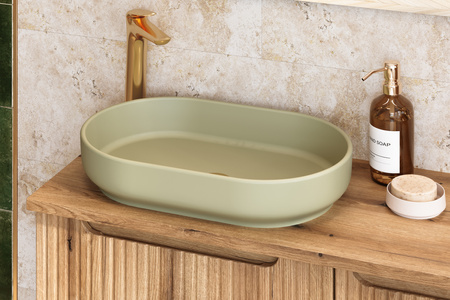 Zestaw meblowy 80cm z blatem i umywalką nablatową River