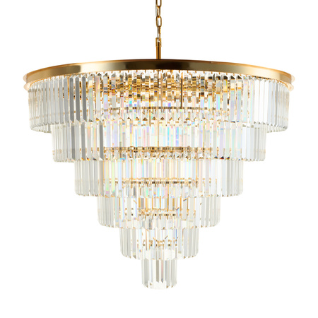Lampa wisząca SPLENDORE 100 cm - żyrandol złoto-kryształowy