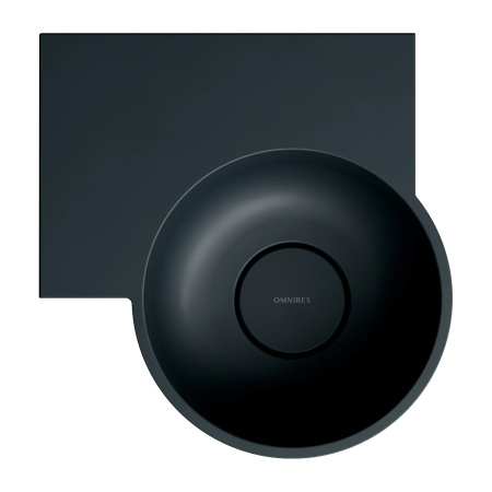 OVO M+ umywalka nablatowa/wisząca - lewa, 33 x 34 cm, black lava mat