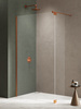 Kabina prysznicowa NESTA COPPER BRUSHED WALK-IN U 70x200 + skrzydło 40cm szkło czyste 8mm Active Shield 2.0
