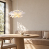 Lampa wisząca PEONY biała 50 cm - nowoczesna lampa sufitowa do salonu