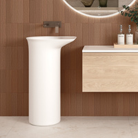 VALET Umywalka wolnostojąca 53x39,5x90 cm Blat P odpływ do podłogi biały mat