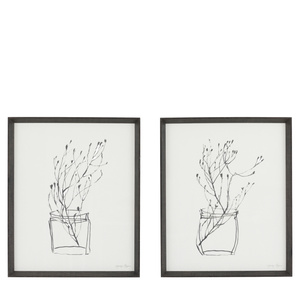 Obraz w ramie „Delicate Nature” – biały, 47 × 4 × 57 cm, zestaw 2 szt.