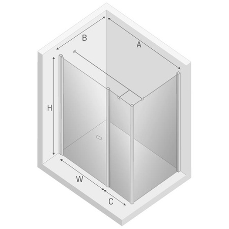 KABINA NEW SOLEO PROSTOKĄTNA U 110x90x195 CZYSTE 6mm ACTIVE SHIELD