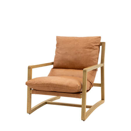 Burela Lounge Chair Vint Brn Leather 685x930x880mm