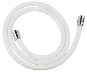 Wąż natryskowy PVC biały 150 cm, chrom