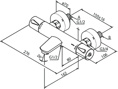 Termostat wannowo-prysznicowy szczotkowany grafit pvd