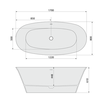 FLORINA wanna wolnostojąca, kompozyt, 170x80x61cm, biała