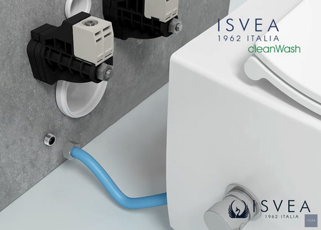 SENTIMENTI CLEANWASH WC wiszące, z dyszą bidetową i zaworem, Rimless, 36x51cm, biały