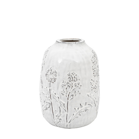 Meadow Embossed Ceramic Vase Stone 175x175x250mm