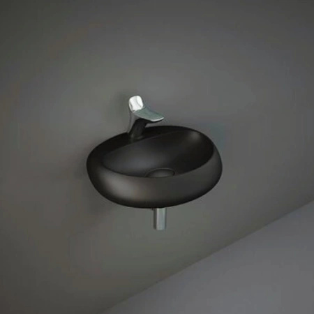 Zestaw CLOUD Umywalka podwieszano/nablatowa z maskownicą 55 cm, Miska i Deska WC czarny mat