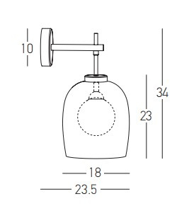 WALL LAMP G9 SMOKE-OPAL GLASS