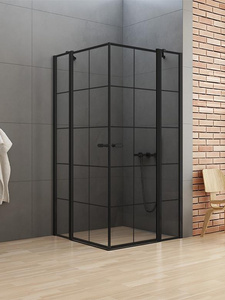 KABINA NEW SOLEO BLACK KWADRATOWA U 90x90x195 KRATKA - CZYSTE 6mm ACTIVE SHIELD