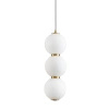 Lampa wisząca PERLA LED 12 cm - złoty akcent z trzema białymi kloszami