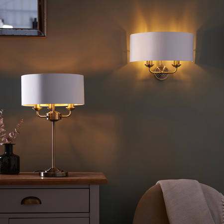 Highclere 2 Wall Light Antique Brass