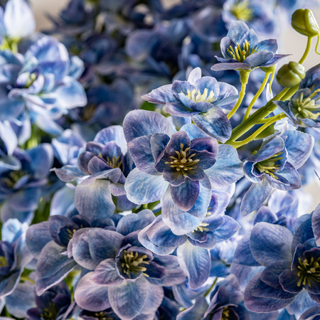 Vintage Hollyhock Floral Stem Tall Blue (12pk)
