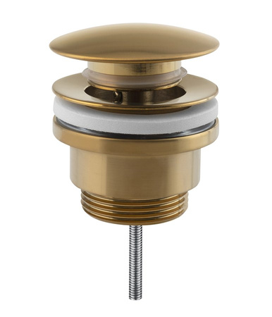 Odpływ umywalkowy 5/4", klik-klak, duży korek, 10-55mm, złoto mat