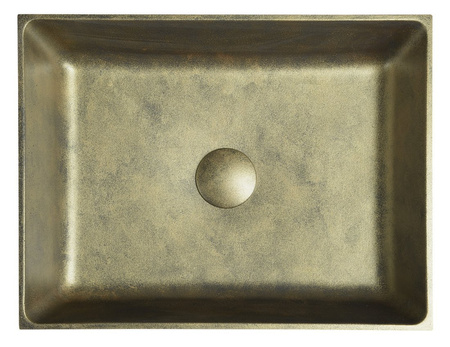FORMIGO umywalka betonowa nablatowa, 47,5x36,5cm, złoty mat