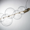 Lampa wisząca AMORE LED 153 cm - złota z transparentnymi kloszami