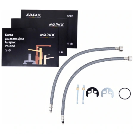 Bateria umywalkowa stojąca, czarna