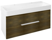 MEDIENA szafka umywalkowa 117x51x48,5cm, biały mat/dąb graphite
