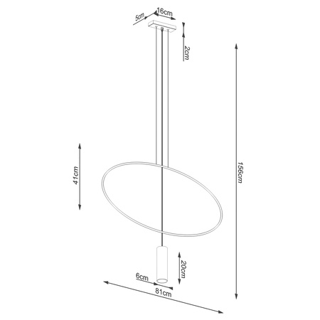 Lampa wisząca HOLAR 1 czarna