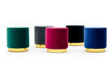 Pufa MARGO burgund - welur, podstawa złota